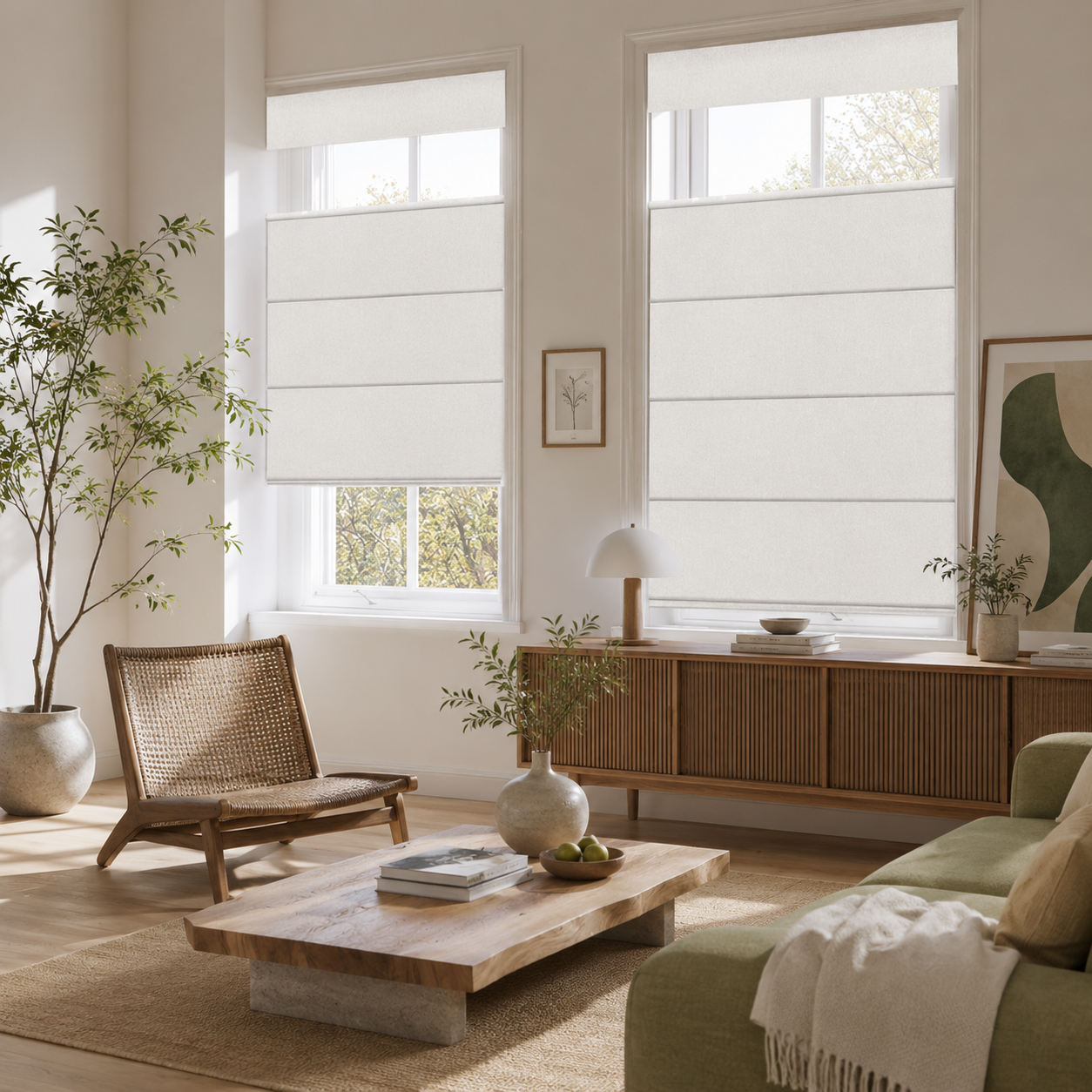 No-Drilling Roman Blind