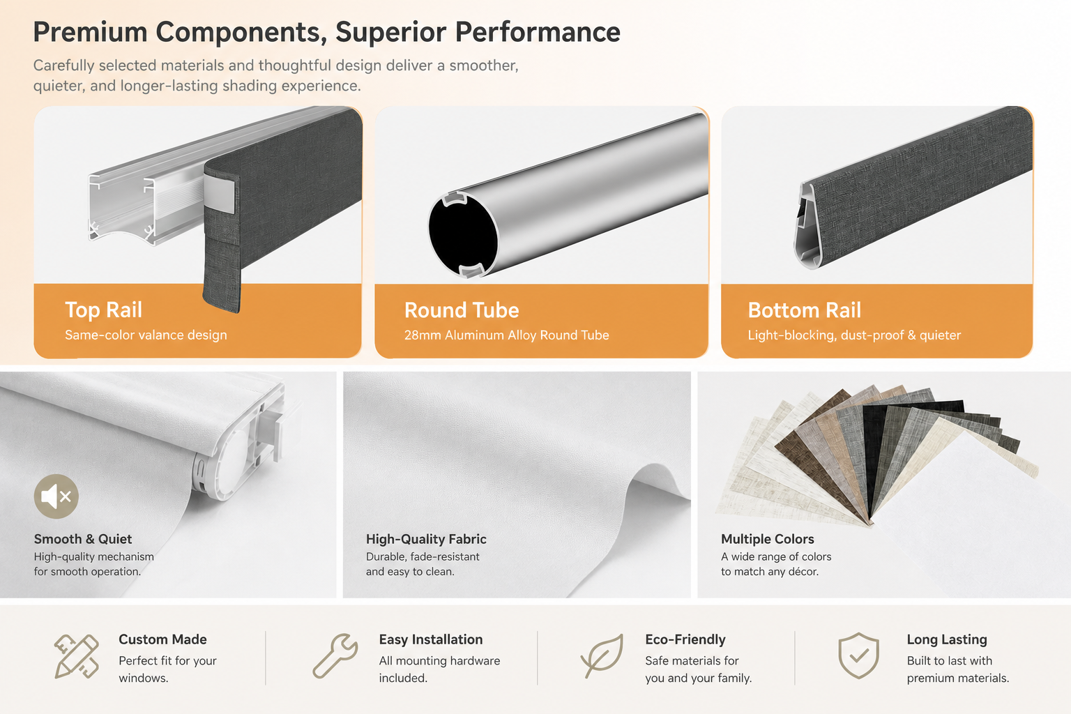 No-Drilling Cordless Roller Blind